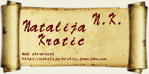 Natalija Krotić vizit kartica